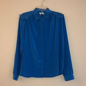 Vintage Shirtstrings Royal Blue Blouse Size 6